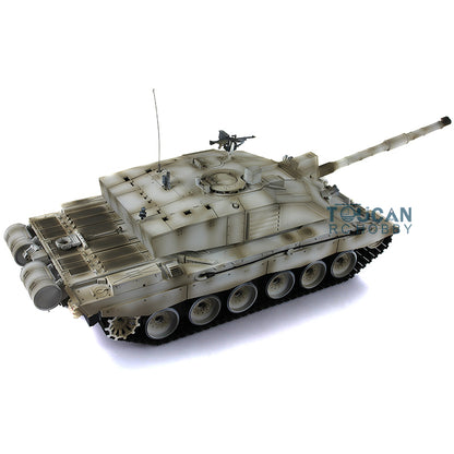 Henglong 1/16 7.0 Upgraded Challenger II 3908 RTR RC Tank Military Vehicle BB IR Smoke 340 Degree Turret Metal Tracks Drive Idler Wheels