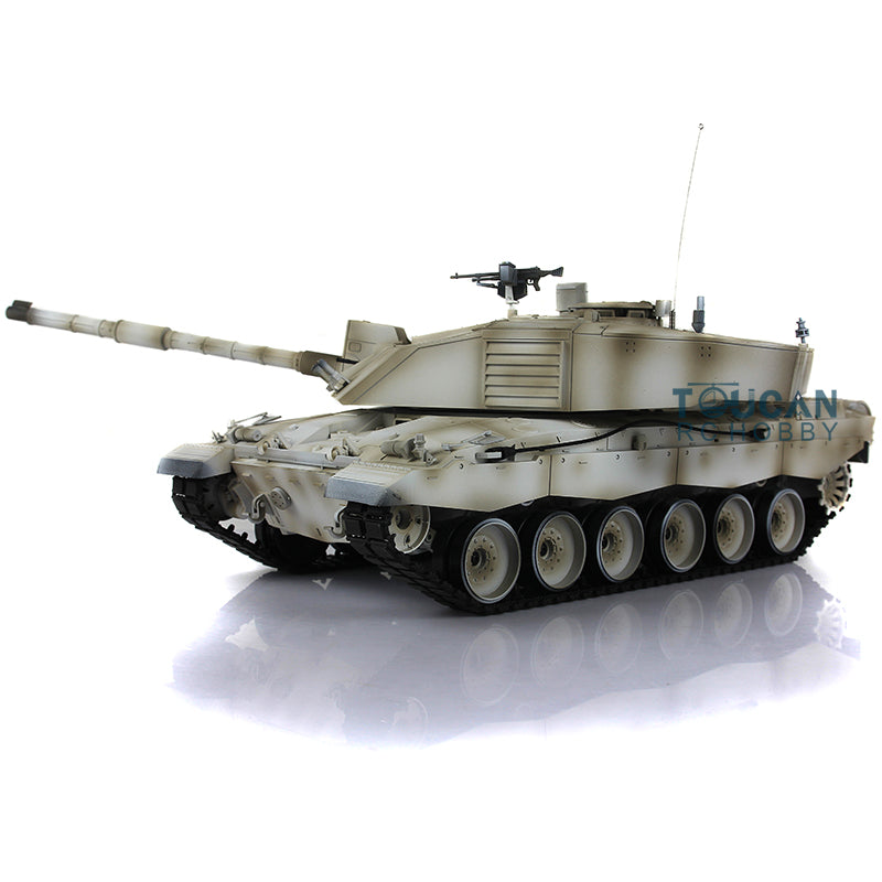 Henglong 1/16 7.0 Upgraded Challenger II 3908 RTR RC Tank Military Vehicle BB IR Smoke 340 Degree Turret Metal Tracks Drive Idler Wheels
