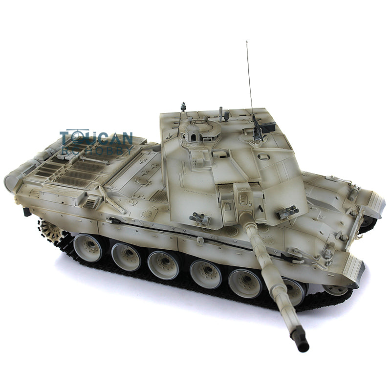 Henglong 1/16 7.0 Upgraded Challenger II 3908 RTR RC Tank Military Vehicle BB IR Smoke 340 Degree Turret Metal Tracks Drive Idler Wheels