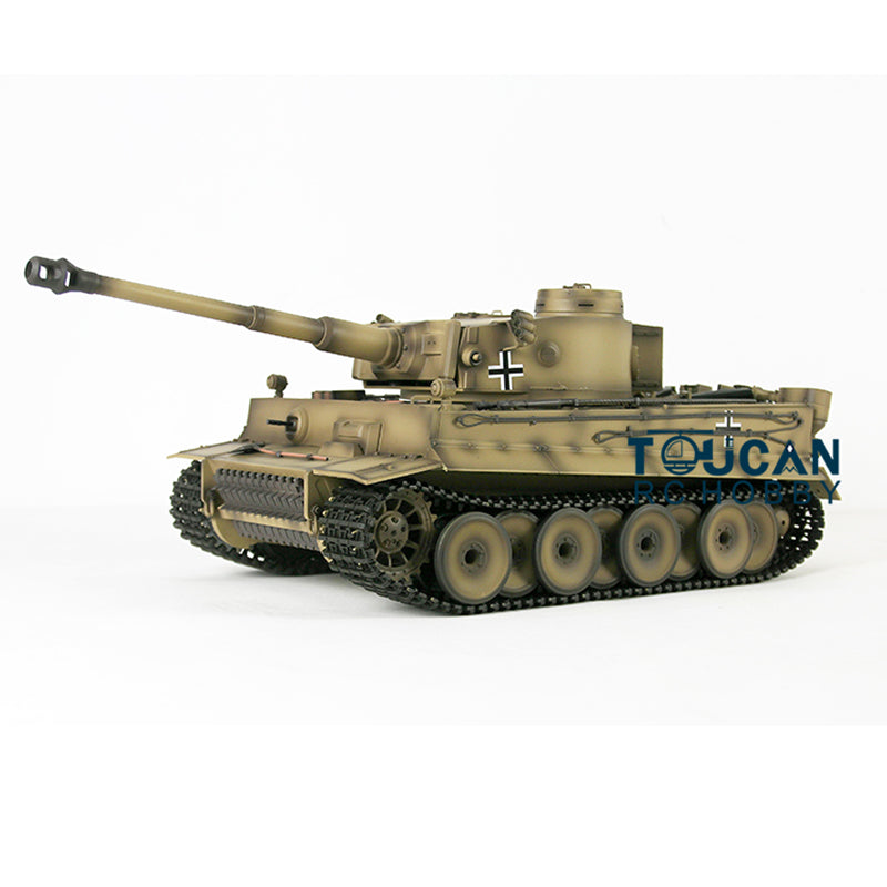 Henglong 1/16 Scale 7.0 Plastic Ver German Tiger I RTR RC Tank 3818 Model Metal Road Wheel Suspension Infrared Combating System Smoking BB Unit