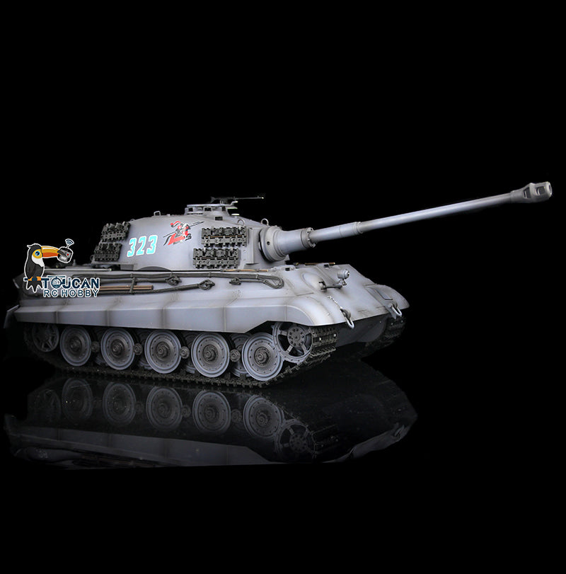 2.4G Henglong 1/16 7.0 Plastic German King Tiger RTR RC Tank Model 3888A Radio Control Sound Smoke BB Infrared Combating System Metal Barrel