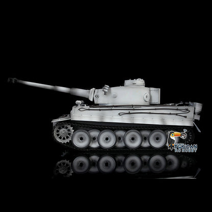 Henglong 1/16 Snow 7.0 Upgrade Tiger I RC Tank 3818 Barrel Recoil 360 Degree Turret Infrared Combat Idle Smoke Metal Tracks Sprocket Road Wheel Suspension