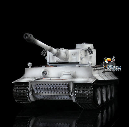 Henglong 1/16 Snow 7.0 Upgrade Tiger I RC Tank 3818 Barrel Recoil 360 Degree Turret Infrared Combat Idle Smoke Metal Tracks Sprocket Road Wheel Suspension