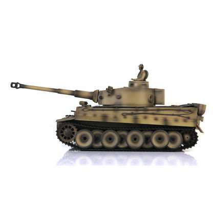 7.0 Henglong 1/16 Upgraded Metal German Tiger I 3818 RTR RC Tank Barrel Recoil BB IR Sounds Lights Smoke Metal Tracks Drive Idler Wheels