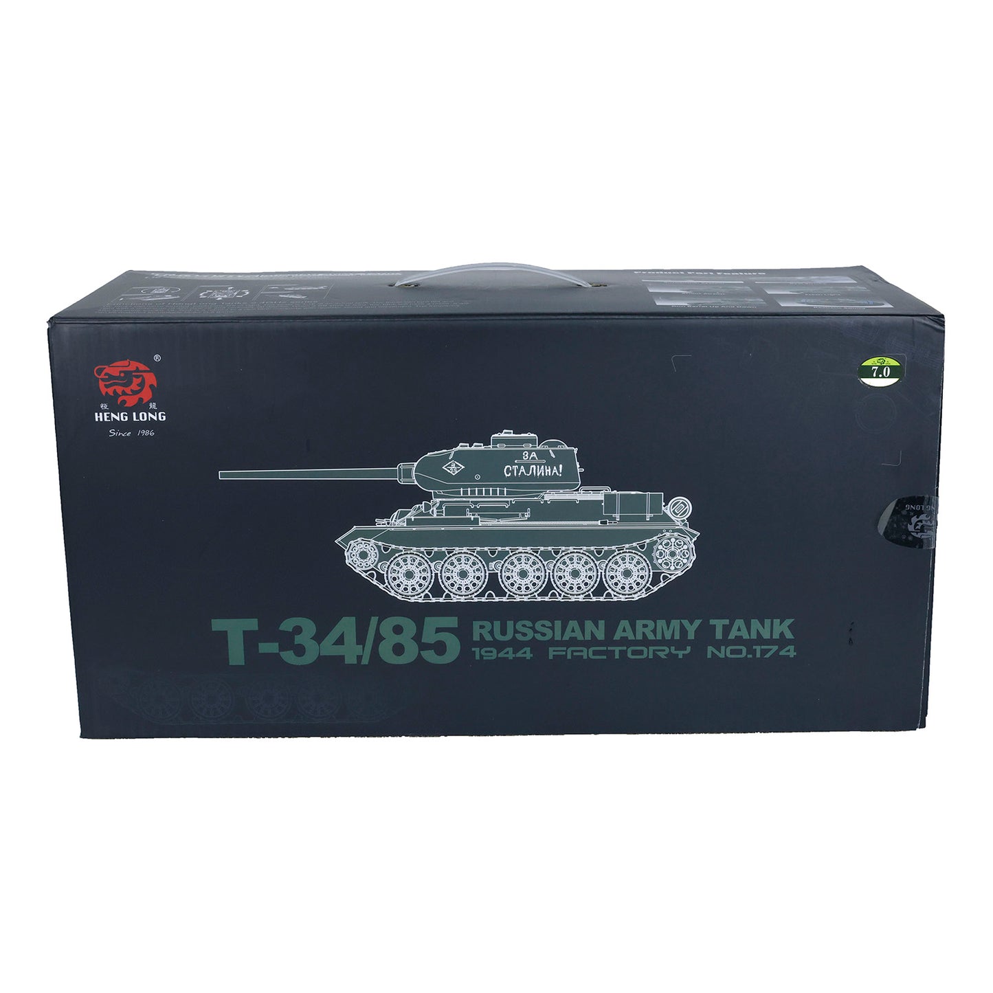 2.4G Henglong 1/16 7.0 Plastic 3909 Soviet Union T34/85 RTR RC Tank BB Infrared Combat 360 Degree Turret Metal Barrel Smoke