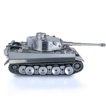 Henglong 1/16 Upgraded Full Metal 3818-Pro German Tiger I Ready to Run RC Tank 360 Degree Turret BB IR Smoke Sounds Lights