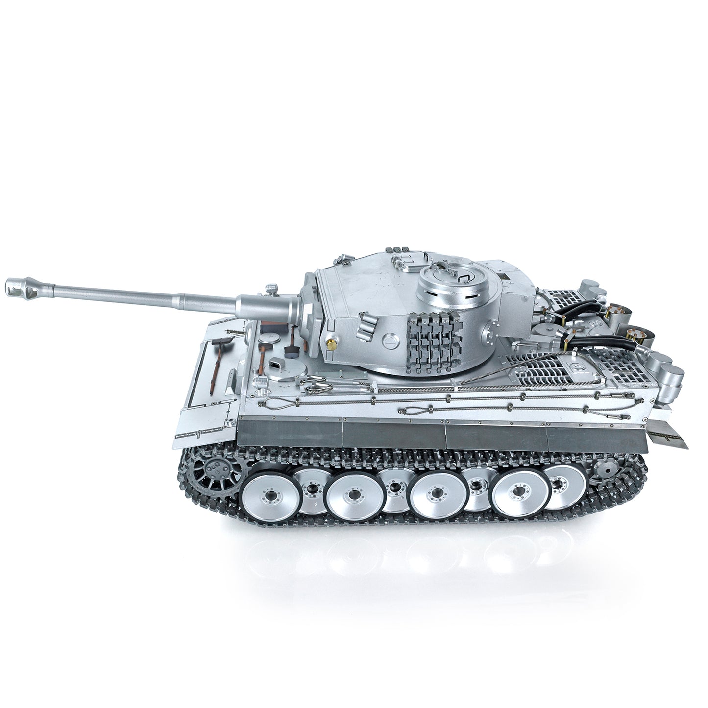 Henglong 1/16 Upgraded Full Metal 3818-Pro German Tiger I Ready to Run RC Tank 360 Degree Turret BB IR Smoke Sounds Lights