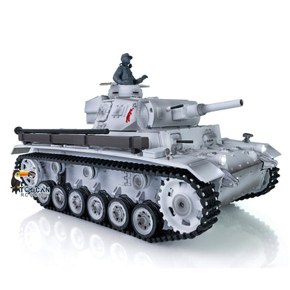 2.4G Henglong 1/16 Snow 7.0 Upgraded Panzer III H RTR RC Tank 3849 Metal Tracks Sprocket Wheels BB Infrared Combating System