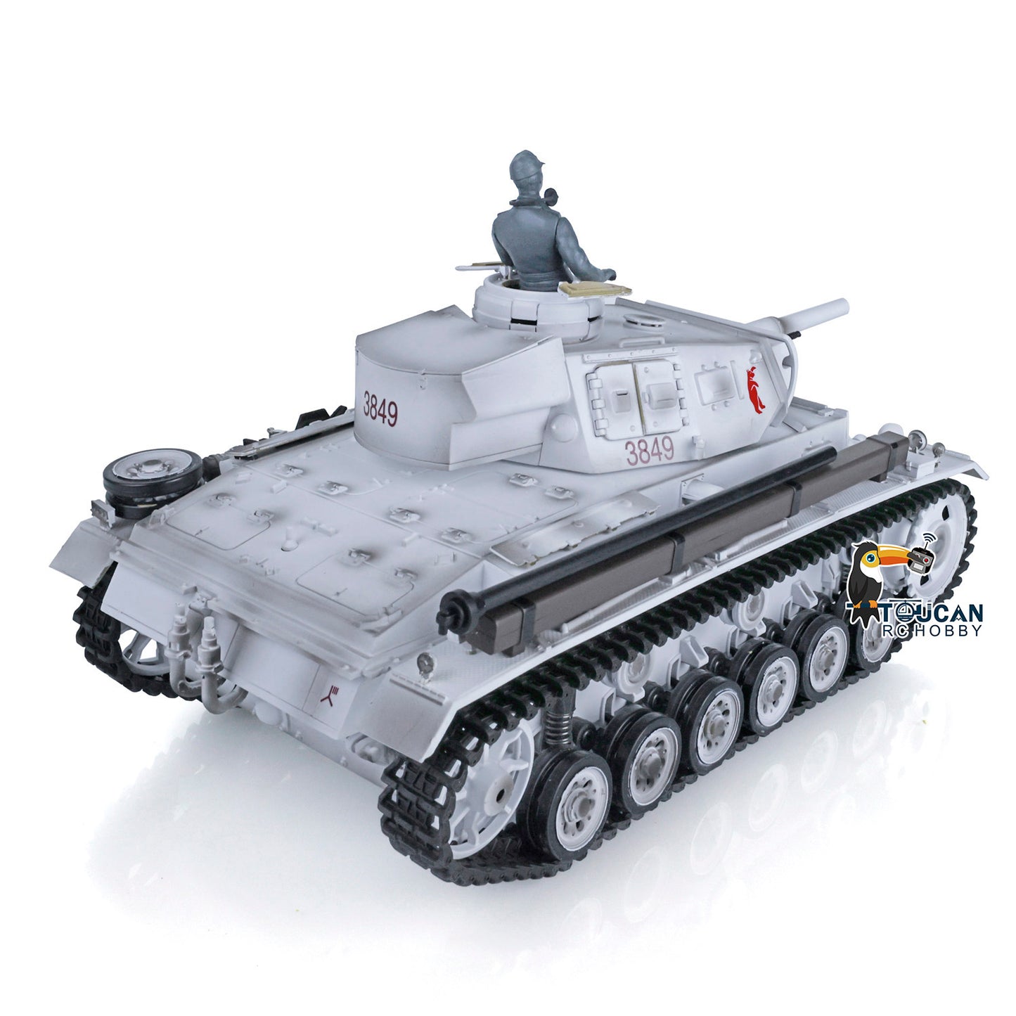Henglong 1/16 7.0 Customized Panzer III H RTR RC Tank 3849 Metal Tracks Steel Gears Driving Gearboxes 360 Degree Turret Rotation