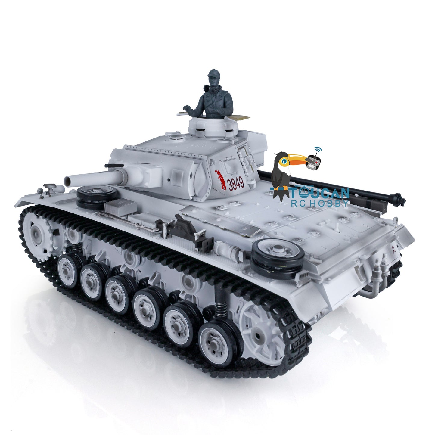2.4G Henglong 1/16 Snow 7.0 Plastic German Panzer III H RTR RC Tank Model 3849 Metal Barrel Radio Control Vehicle Infrared Combating System