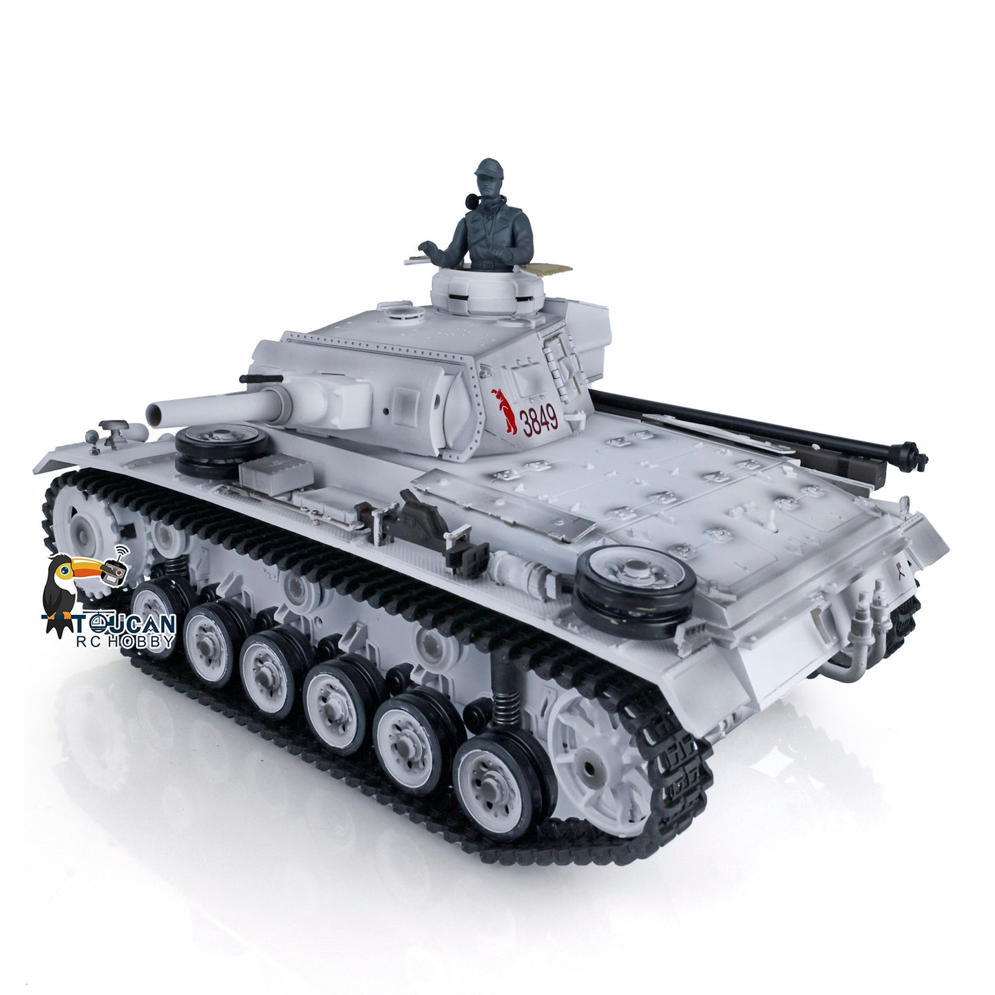 Henglong 1/16 7.0 Customized Panzer III H RTR RC Tank 3849 Metal Tracks Steel Gears Driving Gearboxes 360 Degree Turret Rotation