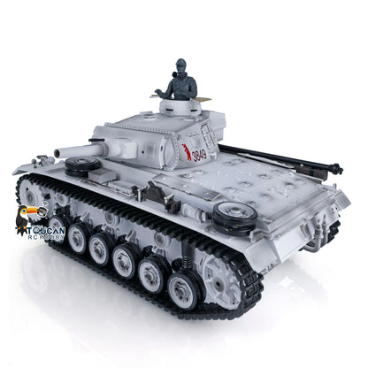Henglong 1/16 7.0 Customized Panzer III H RTR RC Tank 3849 Metal Tracks Steel Gears Driving Gearboxes 360 Degree Turret Rotation