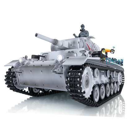 2.4G Henglong 1/16 Snow 7.0 Upgraded Panzer III H RTR RC Tank 3849 Metal Tracks Sprocket Wheels BB Infrared Combating System