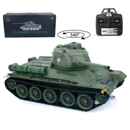 US Stock 2.4G Henglong 1/16 Scale 7.0 3909 Soviet T34-85 Plastic RTR RC Tank Model BB Infrared Combat Smoke 340 Degrees Rotate Turret Sound Light