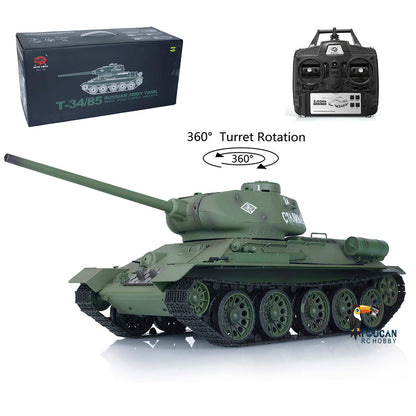 Henglong 1/16 2.4G TK7.0 Plastic 3909 Soviet Union T34/85 RTR RC Tank BB Infrared Combat 360 Degrees Turret Smoke Metal Barrel