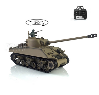 Henglong 2.4G 1/16 TK7.0 Plastic USA M4A3 Sherman 3898 RTR RC Tank Model with Infrared Combat BB Smoke Light Sound System Metal Barrel