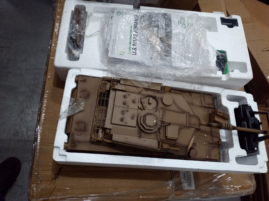 Second Hand US STOCK 2.4Ghz Henglong RTR 1/16 Scale 7.0 Upgraded M1A2 Abrams RC Tank Model 3918 340 Degree Rotating Turret Battery Charger