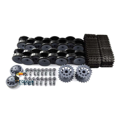 Plastic Tracks Road Wheels Sprockets Idlers Armors Turret Cupola Decoration Decal For Henglong 1/16 German Tiger I 3818/Panther 3819 RC Tank Parts