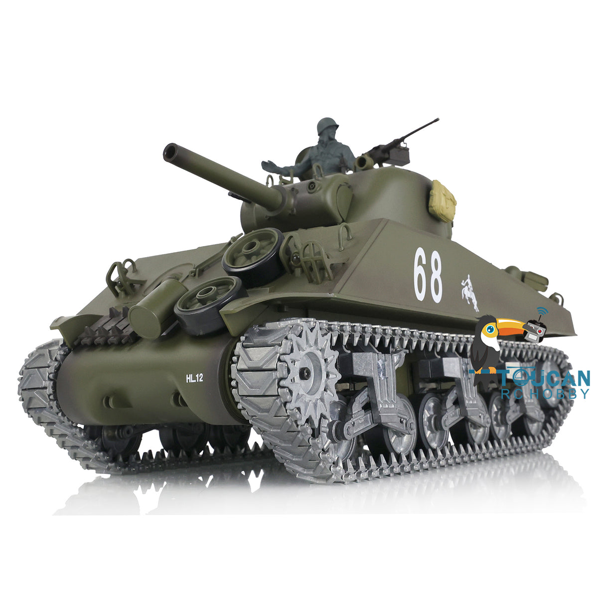 US Warehouse Henglong 1/16 TK7.0 M4A3 Sherman RC Tank 3898 with BB IR Smoke Metal Tracks Idlers Sprockets Road Wheels