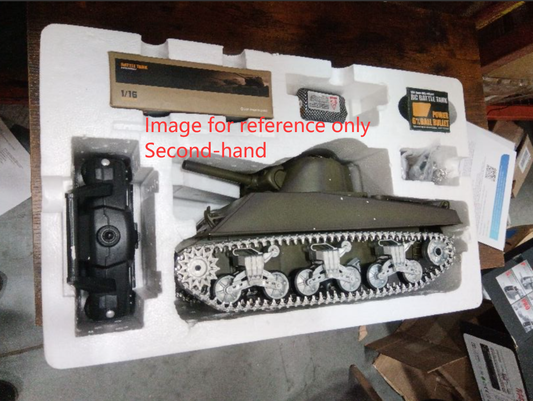 Second Hand US Stock Henglong 1/16 Customized 7.0 M4A3 Sherman RC Tank 3898 Barrel Recoil 360 Degree Metal Tracks Idler Road Drive Wheels Gearbox