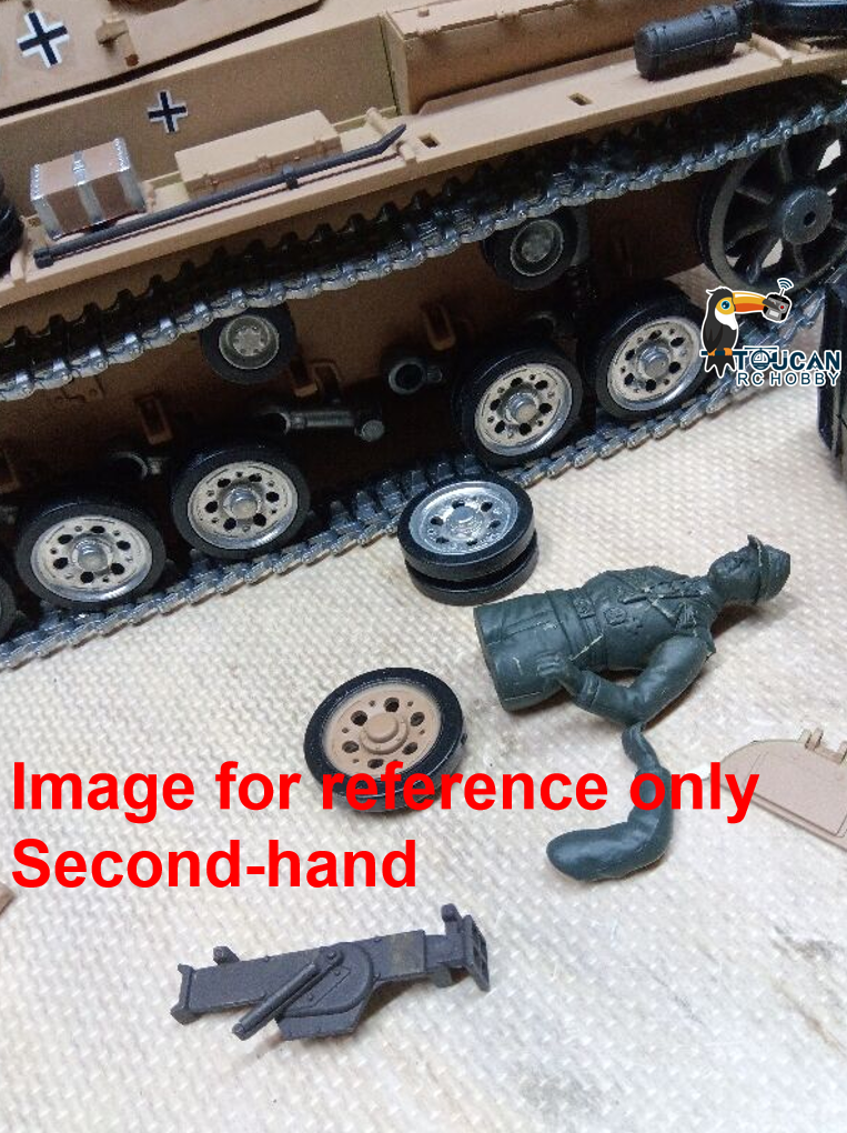 Fast Free Shipping Second Hand US Stock Henglong 1/16 7.0 Customized Panzer III H RTR RC Tank 3849 Metal Tracks Wheels