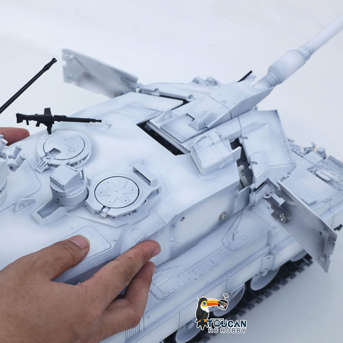 TOUCAN 1/16 Metal 3889 German Leopard A6 RTR RC Tank 360 Degree Turret Electric Periscope Barrel Recoil Smoke Metal Road Drive Idler Wheels