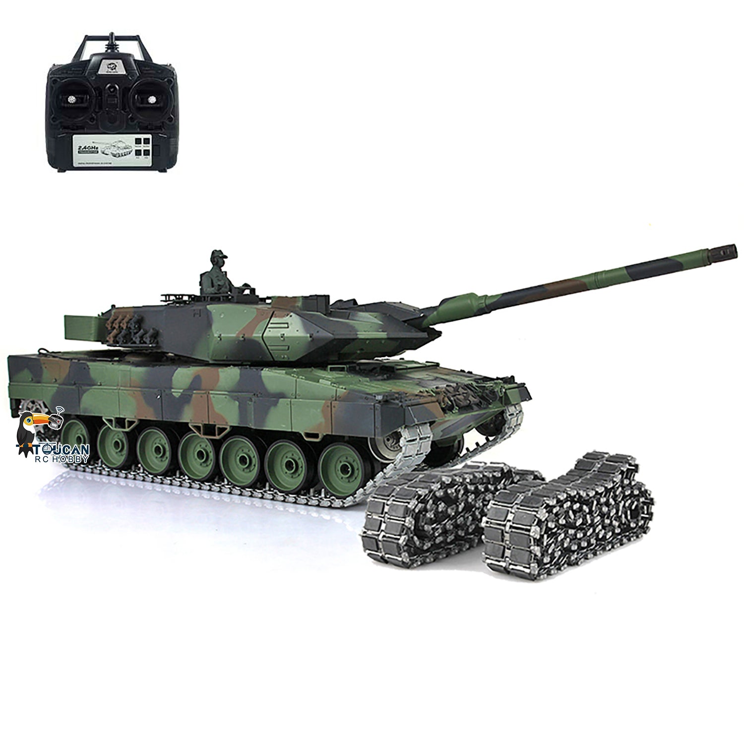 Char RC German Leopard 2 A6 1:16 – Version Upgrade Avec Engrenage Métal, Effets Sonores Et Tir IR | Kit Complet Prêt à Rouler