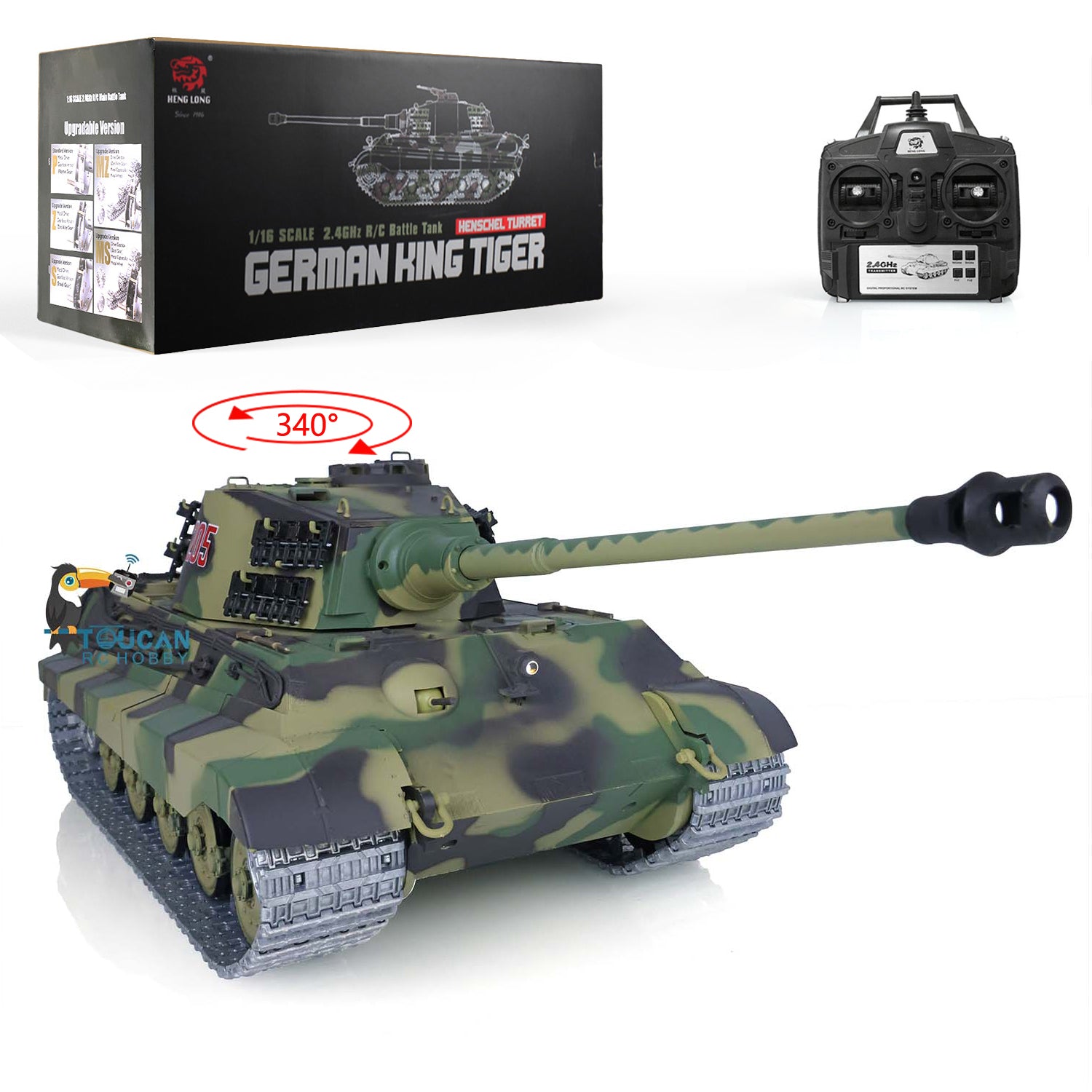 HL-7.0-3888A Upgraded RC Tank Steel Driving Gearbox Metal Tracks and Sprockets