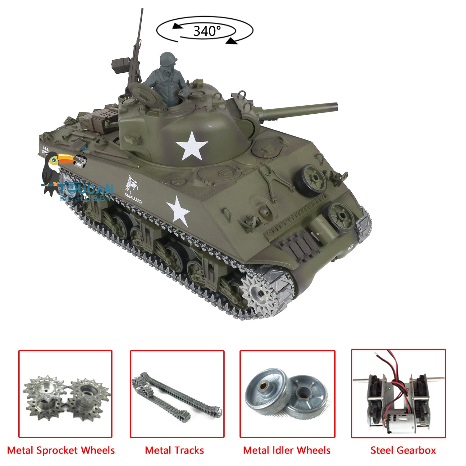 1/16 RC Tank HL-7.0-3898 Upgraded Short Barrel Infrared Combat System