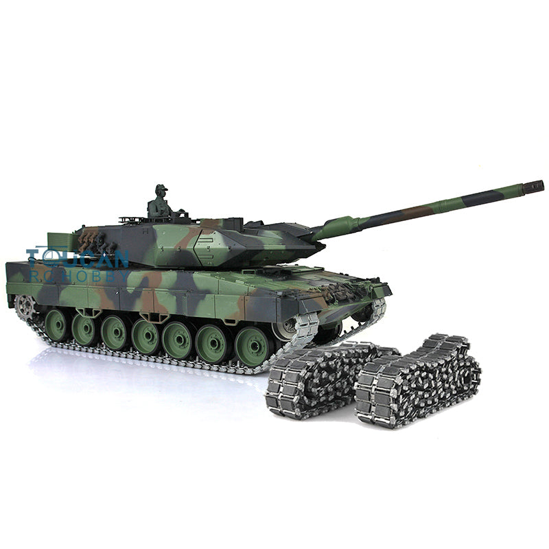 Henglong 1/16 7.0 Leopard2A6 RTR RC Tank 3889 BB IR Smoke Sound Light Metal Gearbox Track W/ Rubber Sprocket Wheels Option Barrel Recoil