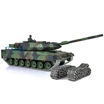 Henglong 1/16 7.0 Leopard2A6 RTR RC Tank 3889 BB IR Smoke Sound Light Metal Gearbox Track W/ Rubber Sprocket Wheels Option Barrel Recoil
