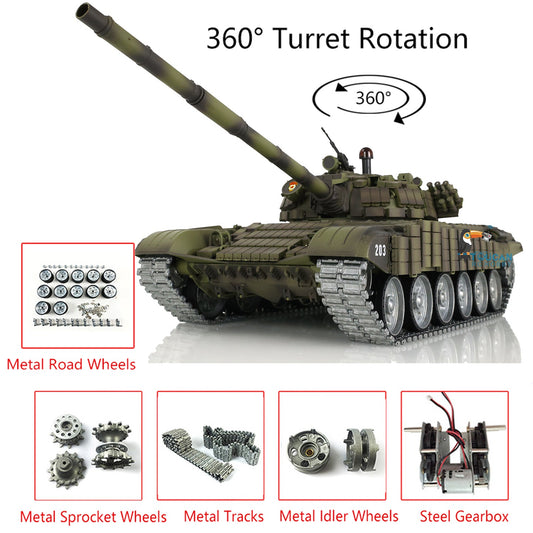 IN STOCK Customized Edition Henglong Remote Control T72 RC Battle Tank 1/16 RTR TK7.0 Receiver 3939 Armor Metal Tracks Road Wheels Idlers