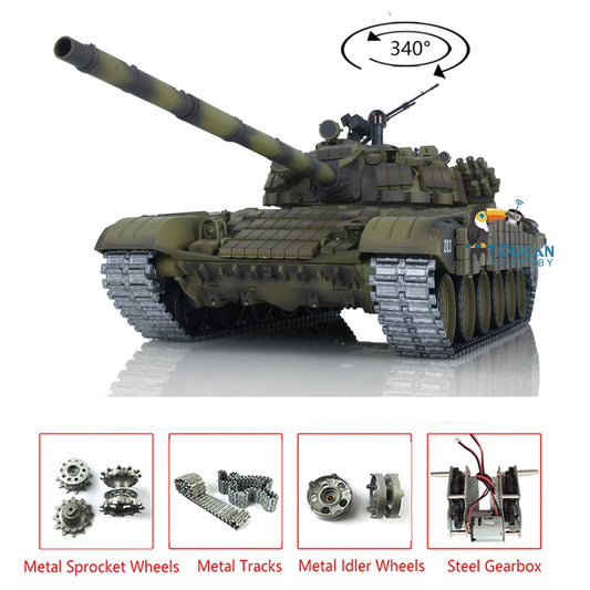 Heng Long RC Tank T72 1/16 Scale TK7.0 Metal Battle Electric Model Tank Tracked Vehicle With New Armor Ready TO Go Metal Gearbox