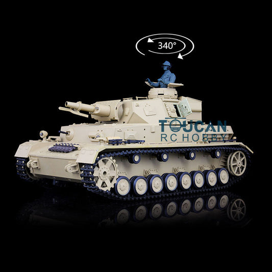 Henglong 7.0 Remote Control Tank Plastic 3858 Panzer IV F RC Tank 1/16 Scale w/ Rotating Turret Engine Sound Smoking Function