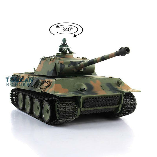 US Warehouse Henglong 2.4Ghz 7.0 Plastic Ver Radio Controlled German Panther V RTR RC 1/16 Tank 3819 Model Smoking W/ Driving Gearbox